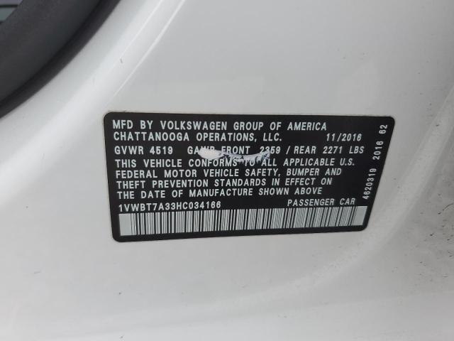 2017 VOLKSWAGEN PASSAT SE - 1VWBT7A33HC034166