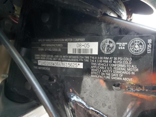 2006 HARLEY-DAVIDSON FLHXI CALI 1HD1KBW366Y615625