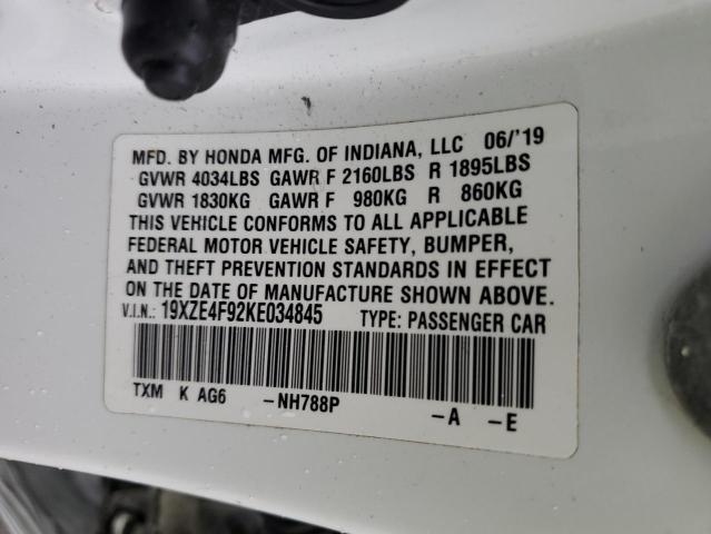 VIN 19XZE4F92KE034845 2019 HONDA INSIGHT no.13