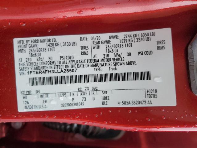 2020 FORD RANGER XL - 1FTER4FH3LLA28507