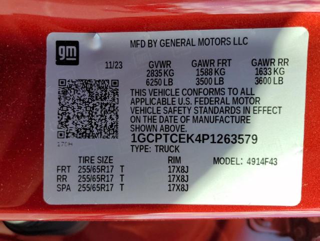 2023 CHEVROLET COLORADO L - 1GCPTCEK4P1263579
