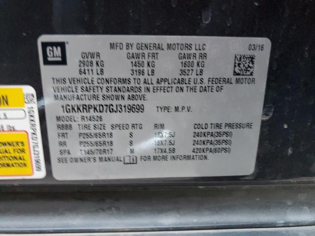 VIN 1GKKRPKD7GJ319699 2016 GMC ACADIA no.12