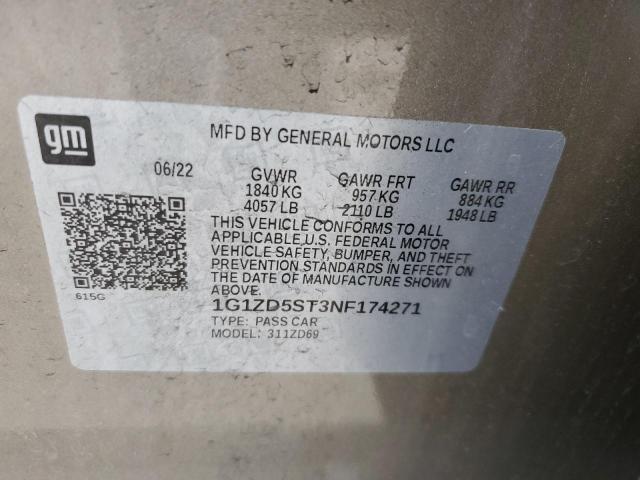 2022 CHEVROLET MALIBU LT - 1G1ZD5ST3NF174271