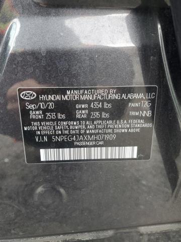 VIN 5NPEG4JAXMH071909 2021 HYUNDAI SONATA no.13