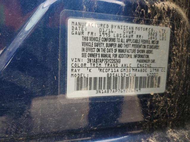 2016 NISSAN SENTRA S - 3N1AB7AP7GY226249