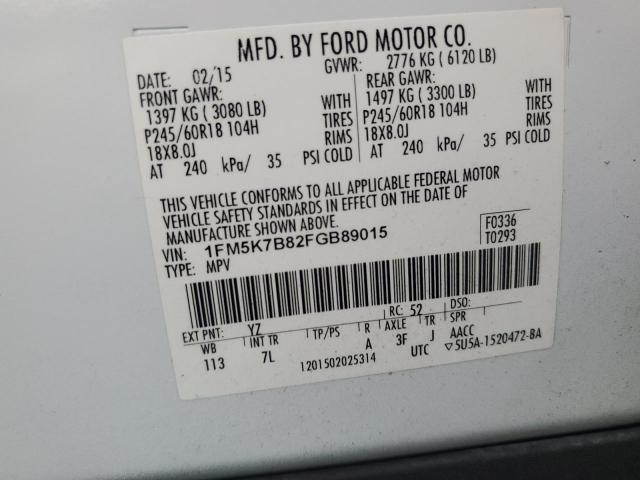 2015 FORD EXPLORER - 1FM5K7B82FGB89015