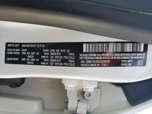 ZN661XUA0JX296163 Maserati All Models 2018