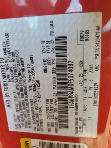 2015 FORD MUSTANG - 1FA6P8AM0F5374082