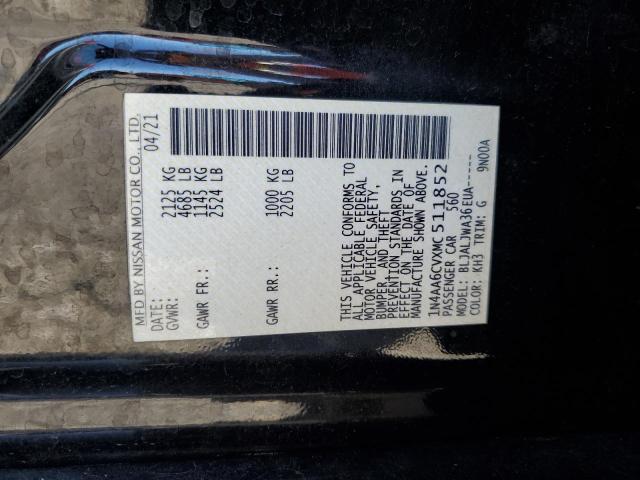 2021 NISSAN MAXIMA SV 1N4AA6CVXMC511852