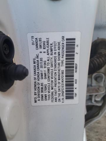 2019 HONDA CIVIC SI 2HGFC1E51KH701965