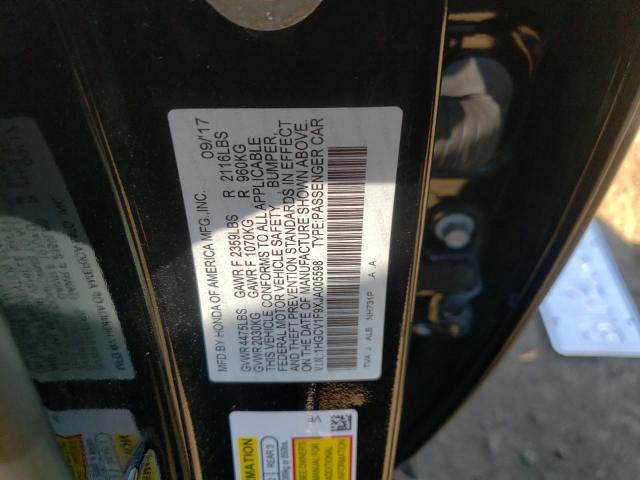 VIN 1HGCV1F9XJA005598 2018 HONDA ACCORD no.12