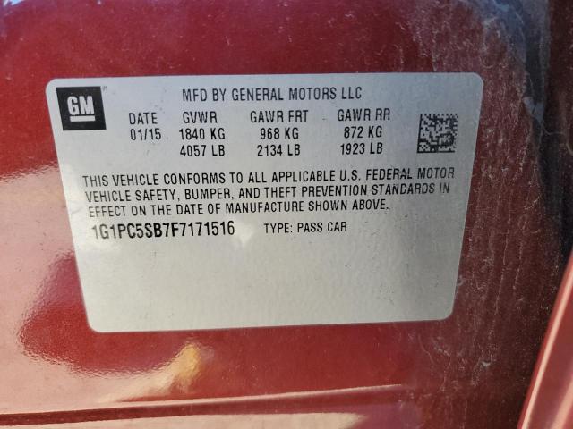 2015 CHEVROLET CRUZE LT - 1G1PC5SB7F7171516
