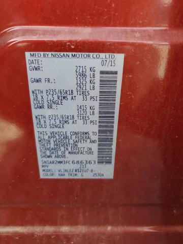 2015 NISSAN PATHFINDER - 5N1AR2MM3FC686363