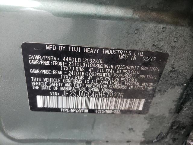 2017 SUBARU FORESTER 2 - JF2SJAGC4HH579276