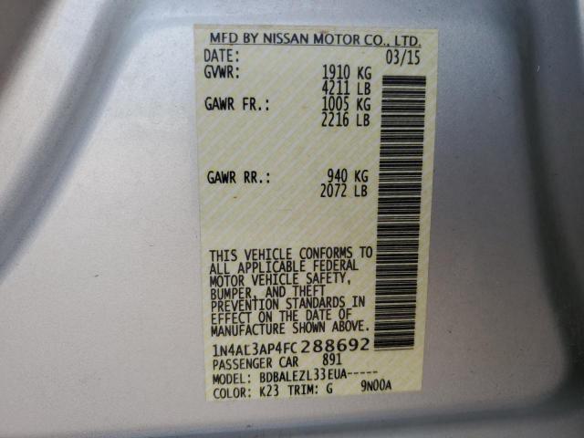 2015 NISSAN ALTIMA 2.5 - 1N4AL3AP4FC288692