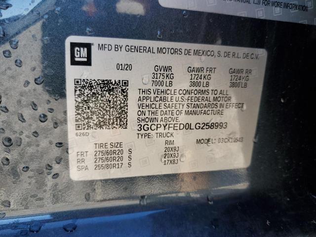 2020 CHEVROLET SILVERADO - 3GCPYFED0LG258993