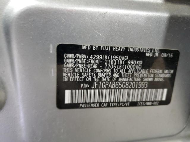 2016 SUBARU IMPREZA PR - JF1GPAB65G8201993