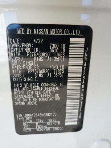 2022 NISSAN ARMADA SL - JN8AY2BA8N9392120