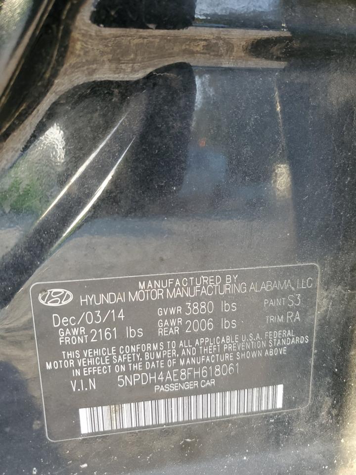 Lot #2954916157 2015 HYUNDAI ELANTRA SE