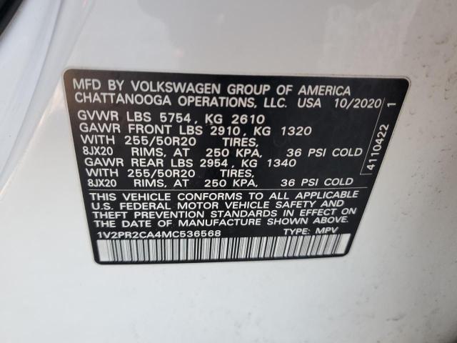 VIN 1V2PR2CA4MC536568 2021 VOLKSWAGEN ATLAS no.13