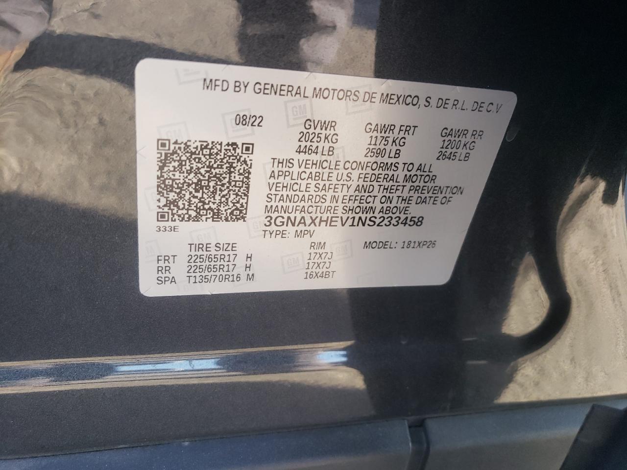 Lot #3030531475 2022 CHEVROLET EQUINOX LS