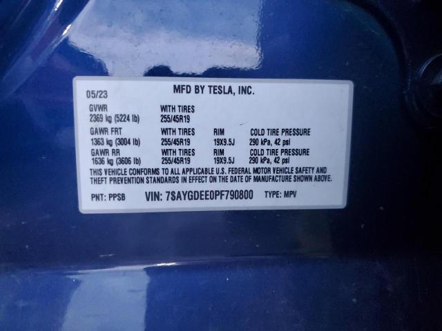 2023 TESLA MODEL Y - 7SAYGDEE0PF790800