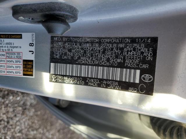 2015 TOYOTA PRIUS - JTDKN3DU9F0426710