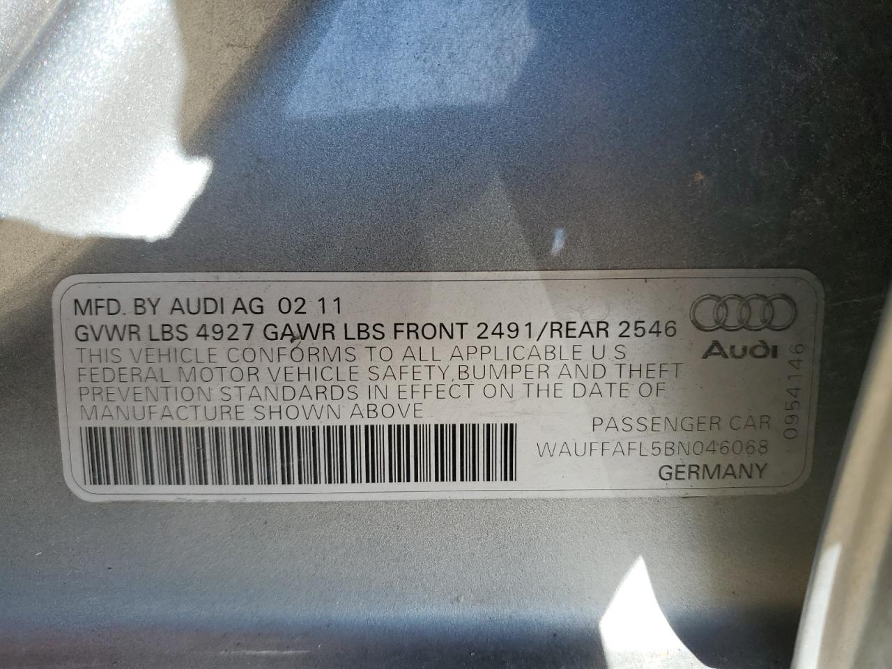 Lot #3004365785 2011 AUDI A4 PREMIUM