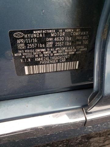 2016 HYUNDAI SONATA HYB - KMHE24L1XGA042297