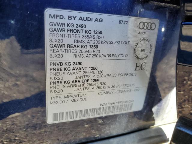 2023 AUDI Q5 PREMIUM - WA1EAAFY5P2001059
