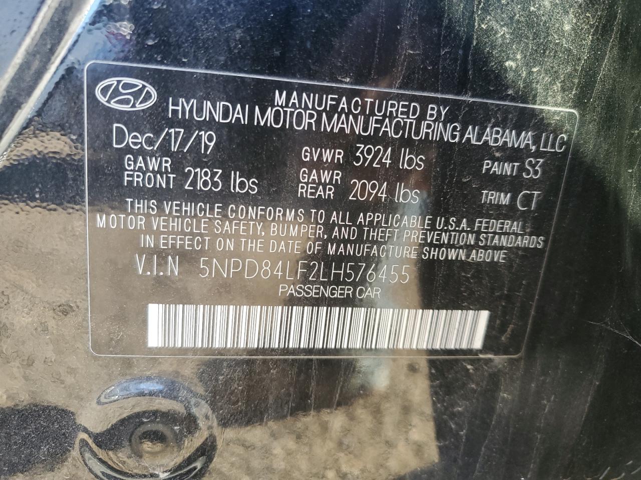 Lot #2979260254 2020 HYUNDAI ELANTRA SE