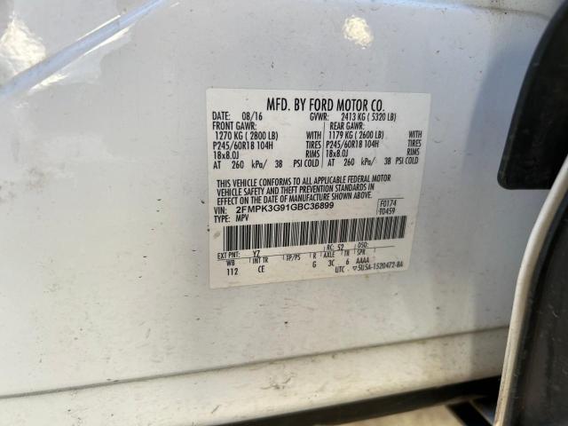 VIN 2FMPK3G91GBC36899 2016 Ford Edge, SE no.10