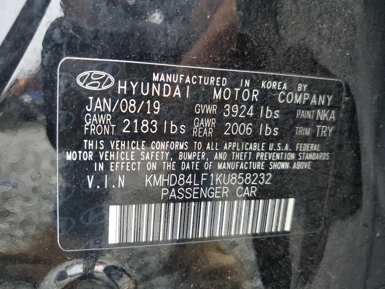 Lot #3034343065 2019 HYUNDAI ELANTRA SE