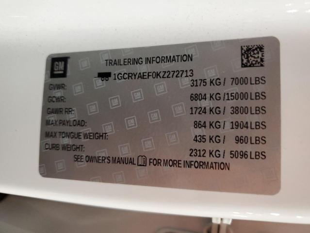 2019 CHEVROLET SILVERADO - 1GCRYAEF0KZ272713