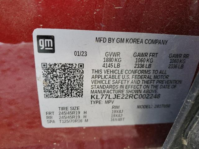 2024 CHEVROLET TRAX 2RS KL77LJE22RC002248