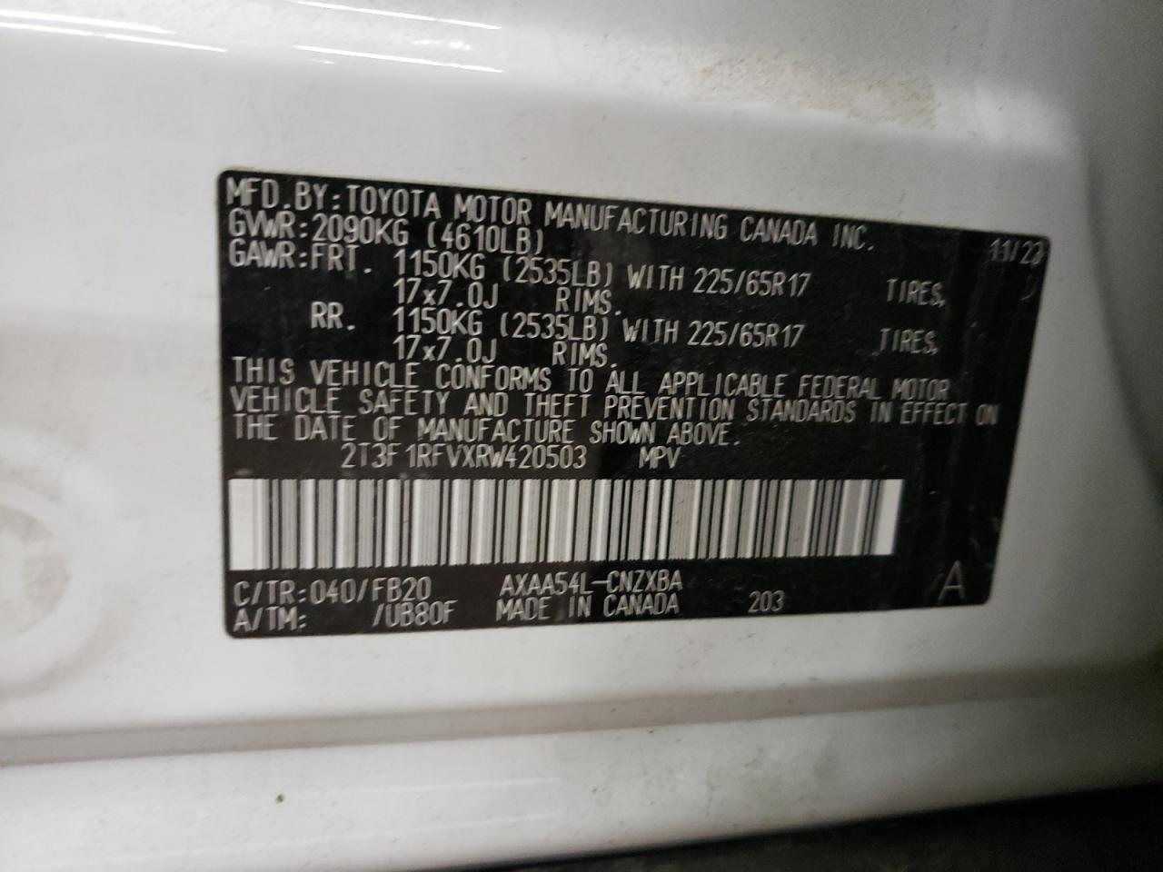 Lot #2972069257 2024 TOYOTA RAV4 LE