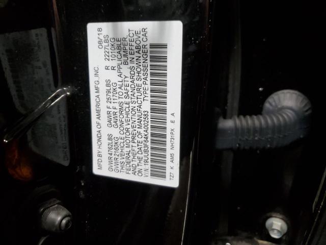 2019 ACURA TLX TECHNO - 19UUB3F64KA002583