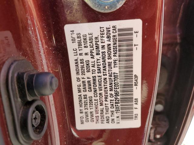2015 HONDA CIVIC EXL - 19XFB2F96FE007007