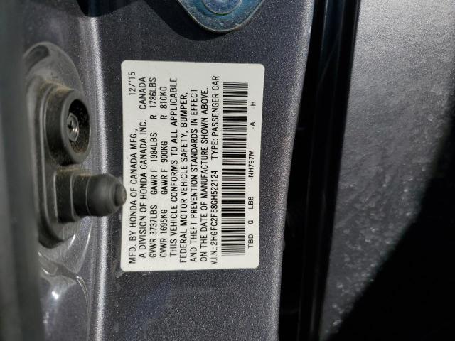 2016 HONDA CIVIC 2HGFC2F58GH522124