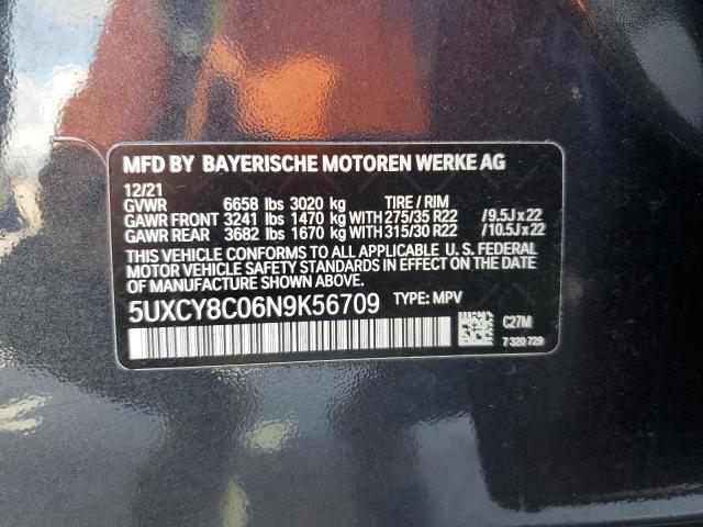 VIN 5UXCY8C06N9K56709 2022 BMW X6 no.13