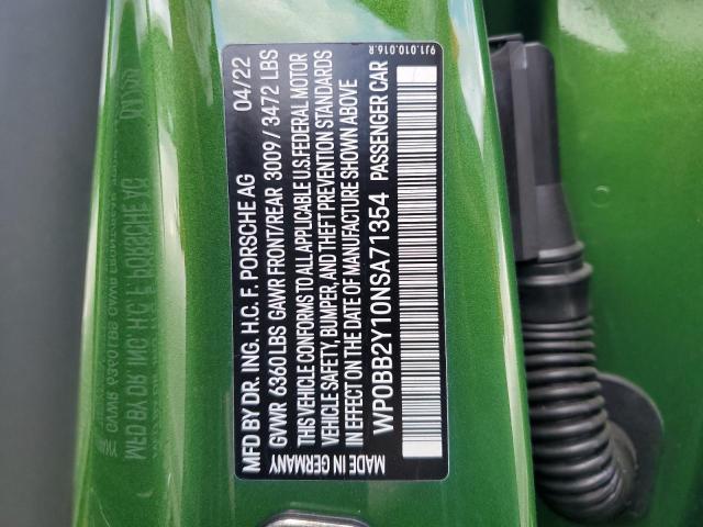 2022 PORSCHE TAYCAN CRO WP0BB2Y10NSA71354