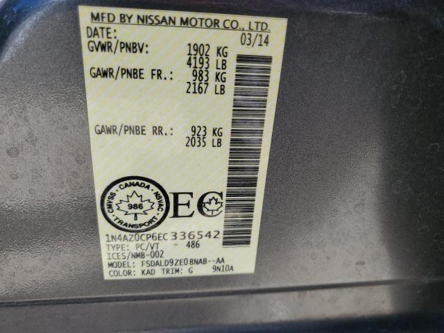 VIN 1N4AZ0CP6EC336542 2014 NISSAN LEAF no.12