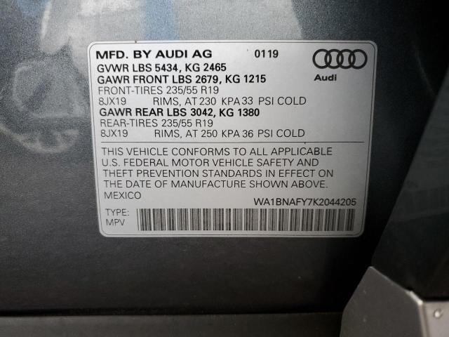 VIN WA1BNAFY7K2044205 2019 AUDI Q5 no.13