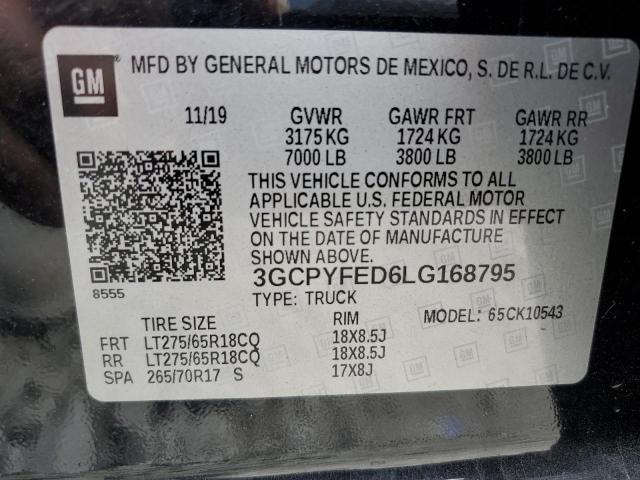 VIN 3GCPYFED6LG168795 2020 CHEVROLET ALL MODELS no.12