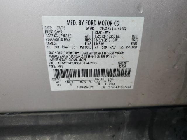 2018 FORD EXPLORER X - 1FM5K8D88JGC42599