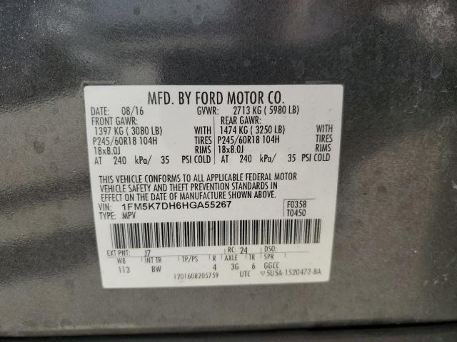 VIN 1FM5K7DH6HGA55267 2017 FORD EXPLORER no.13