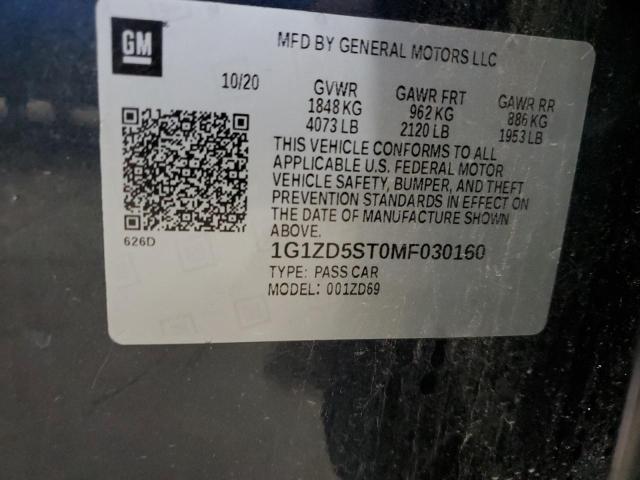 2021 CHEVROLET MALIBU LT - 1G1ZD5ST0MF030160