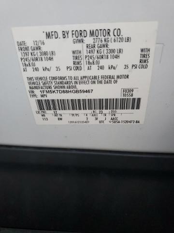 2017 FORD EXPLORER X - 1FM5K7D88HGB59467