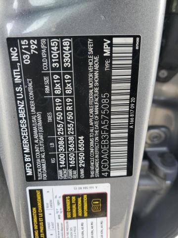 2015 MERCEDES-BENZ ML250 4JGDA0EB3FA575085