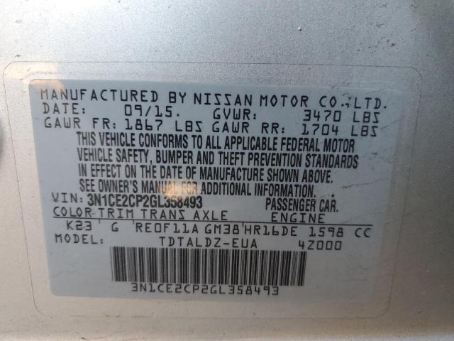 2016 NISSAN VERSA NOTE - 3N1CE2CP2GL358493